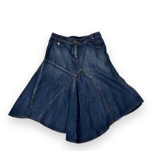 Vintage Y2K Surrealist Asymmetrical Patchwork Denim Skirt Size small